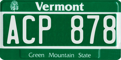 VT license plate ACP878