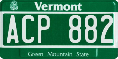 VT license plate ACP882