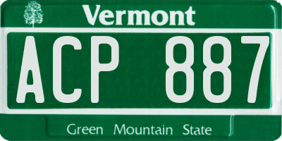 VT license plate ACP887