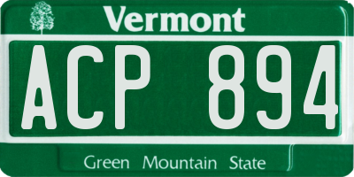 VT license plate ACP894