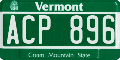 VT license plate ACP896