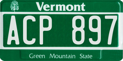 VT license plate ACP897