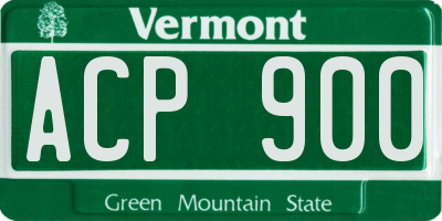 VT license plate ACP900