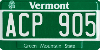 VT license plate ACP905