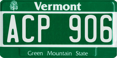 VT license plate ACP906