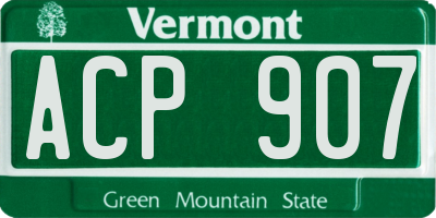 VT license plate ACP907