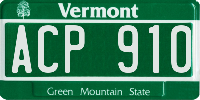 VT license plate ACP910
