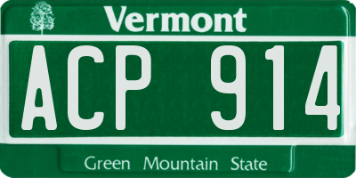 VT license plate ACP914