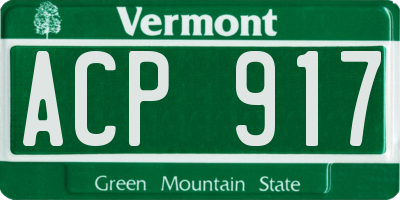 VT license plate ACP917