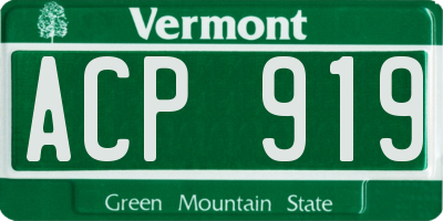 VT license plate ACP919