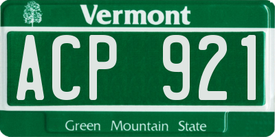VT license plate ACP921