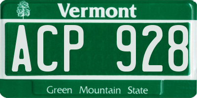 VT license plate ACP928