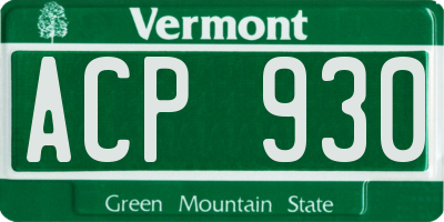 VT license plate ACP930