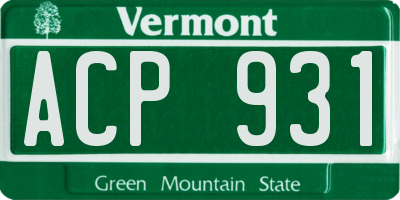 VT license plate ACP931