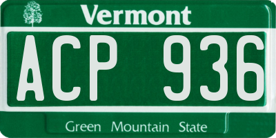 VT license plate ACP936