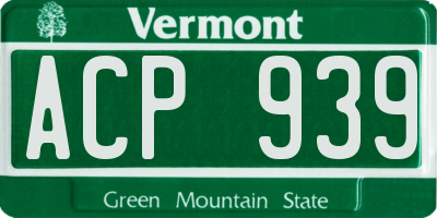 VT license plate ACP939