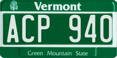 VT license plate ACP940