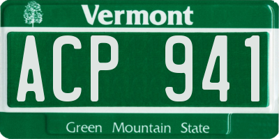 VT license plate ACP941