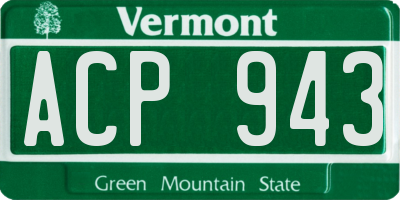 VT license plate ACP943