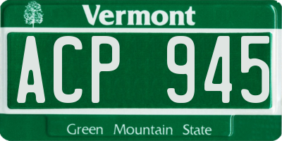 VT license plate ACP945