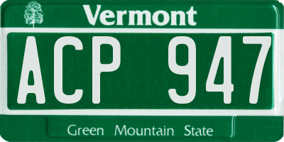 VT license plate ACP947