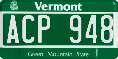 VT license plate ACP948