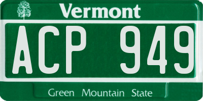 VT license plate ACP949