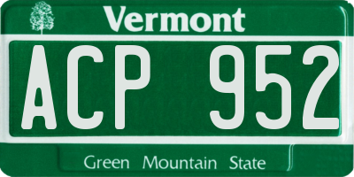 VT license plate ACP952