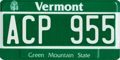 VT license plate ACP955