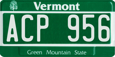 VT license plate ACP956