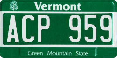 VT license plate ACP959