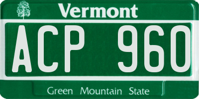 VT license plate ACP960