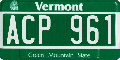 VT license plate ACP961