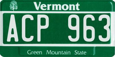 VT license plate ACP963