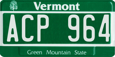 VT license plate ACP964