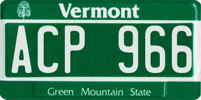 VT license plate ACP966