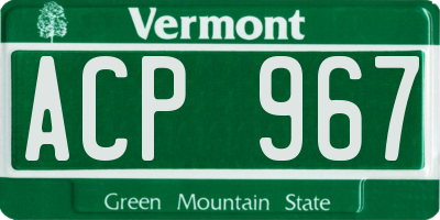 VT license plate ACP967