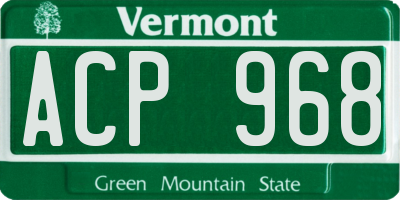 VT license plate ACP968