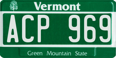 VT license plate ACP969