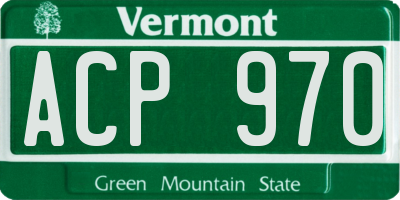 VT license plate ACP970