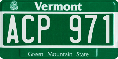 VT license plate ACP971
