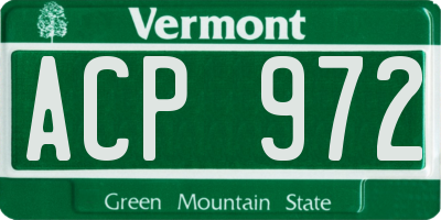 VT license plate ACP972