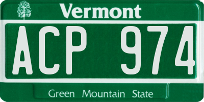 VT license plate ACP974