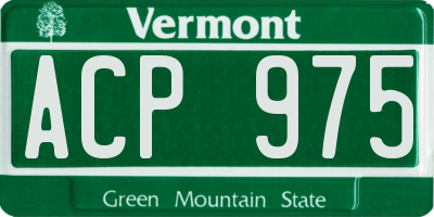 VT license plate ACP975