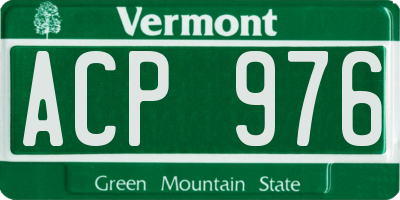 VT license plate ACP976