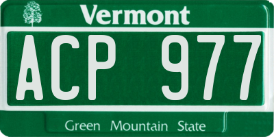 VT license plate ACP977