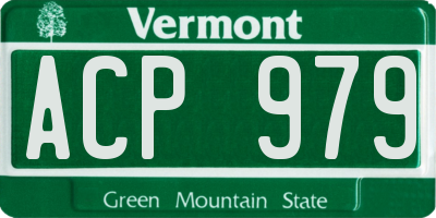 VT license plate ACP979