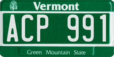 VT license plate ACP991
