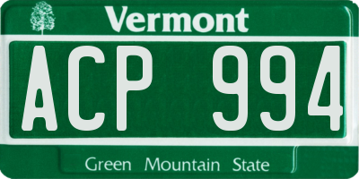VT license plate ACP994