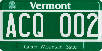 VT license plate ACQ002